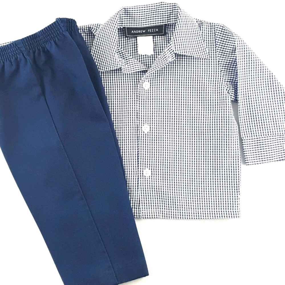 ANDREW FEZZA 12mosCollar Button Up Suit Set